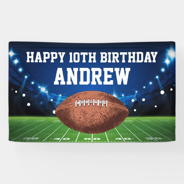 Lona Football Sports Happy Birthday Banner (Horizontal)