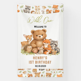 Lona Forest Woodland Animals Wild One 1st Birthday