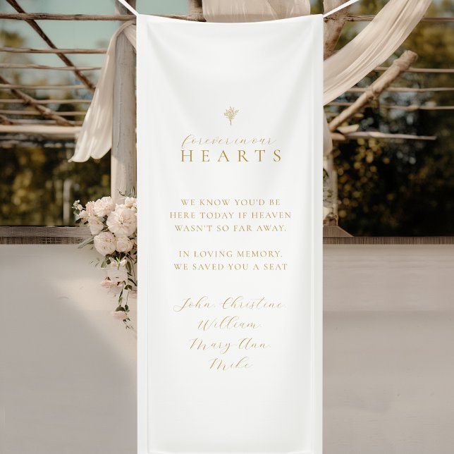Lona Forever in our Hearts! Floral Bouquet Wedding  (Forever in our Hearts! Custom Floral Bouquet White Wedding Memorial Banner)