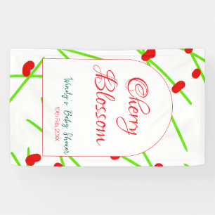 Lona Forma de arco flor de cerezo roja verde baby showe