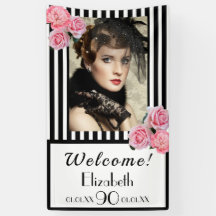 Foto 90 cumpleaños estriberas blancas negras flora