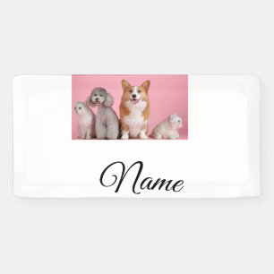 Lona Foto de animal colorido simple con nombre personal