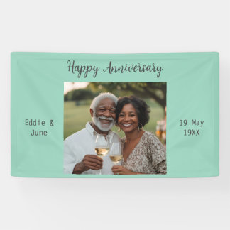 Lona Foto de aniversario Banner moderno Sage Green