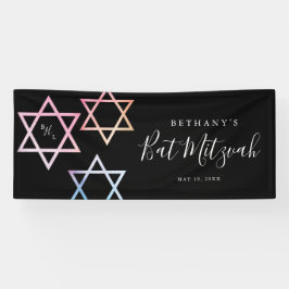 Lona Foto de Bat Mitzvah con Monograma Ombré en Acuarel
