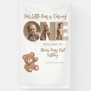 Lona Foto de beary First Birday Little Bear