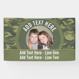 Lona Foto de Camouflage Texto verde y Personalizado