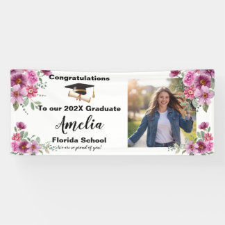 Lona Foto de Celebración de Graduación Floral
