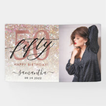 Foto de cumpleaños 50 del moderno Purpurina Champa