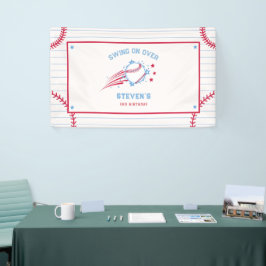 Lona Foto de cumpleaños de deportistas de béisbol para