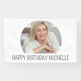 Lona Foto de cumpleaños personalizada con nombre
