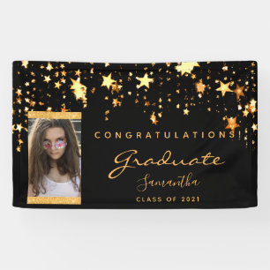 Lona Foto de fiesta de graduación de estrellas de oro n