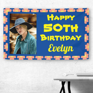 Lona Foto de flor rosa por 50 años