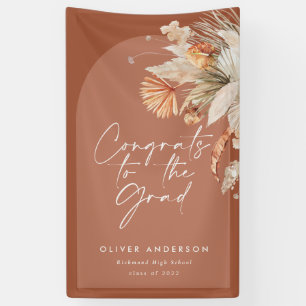 Lona Foto de graduación arco terracota pampas botánico