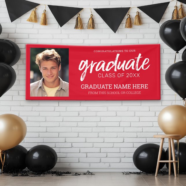 Lona Foto de graduación - Clase de Red virtual de Grad (Custom Graduation Banner)