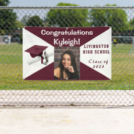 Lona Foto de graduación de marrón y vinilo blanco