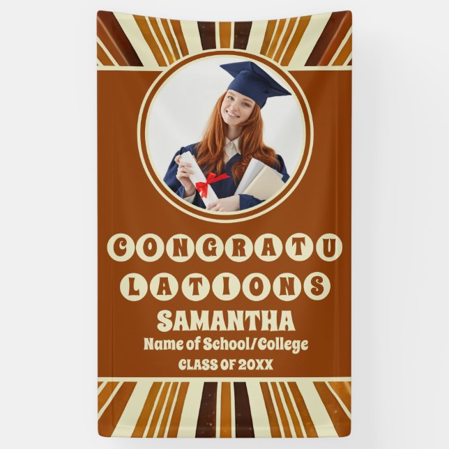 Lona Foto de graduación de Rustic Boho Moda 2025 (Vertical)