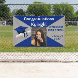Lona Foto de graduación de vinilo azul y gris real