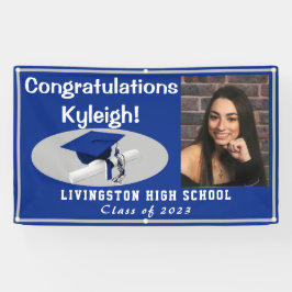 Lona Foto de graduación de vinilo de color azul real y 