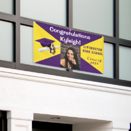 Lona Foto de graduación de vinilo morado y amarillo