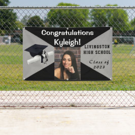 Lona Foto de graduación de vinilo negro y gris