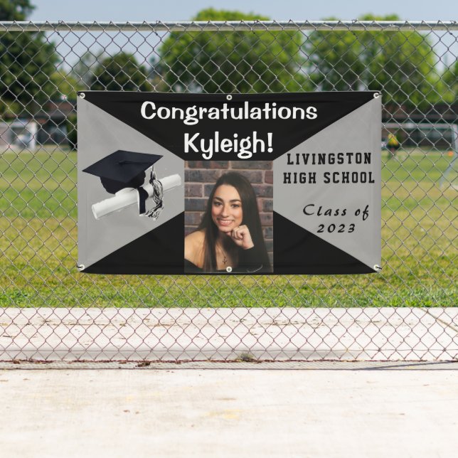 Lona Foto de graduación de vinilo negro y gris (In situ)