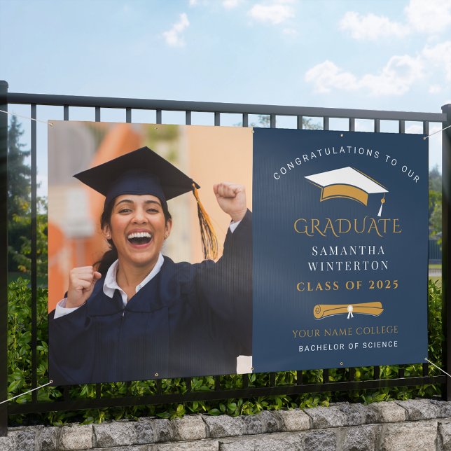 Lona Foto de graduación Grad 2025 (Grad 2025 Graduation Photo Banner)