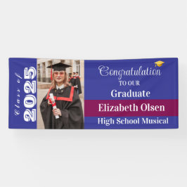 Lona Foto de graduación personalizada, nombre