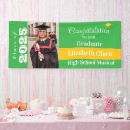 Lona Foto de graduación personalizada, nombre