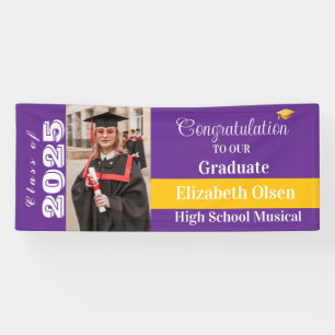 Lona Foto de graduación personalizada, nombre