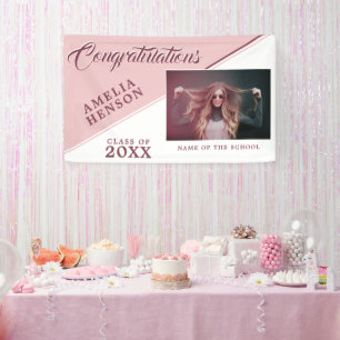 Lona Foto de graduado en rosa polvoriento moderna Fiest