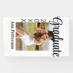 Lona Foto de graduado moderno clásico añadir nombre de