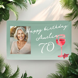 Lona Foto de la fiesta de cumpleaños de Red Wine Glass