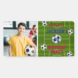 Lona Foto de la fiesta de cumpleaños del fútbol