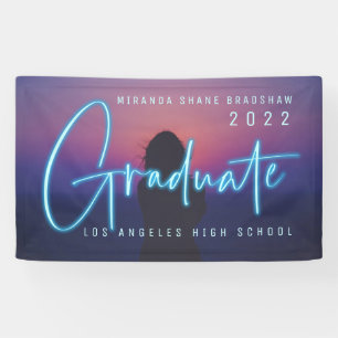 Lona Foto de Neon Blue Graduate