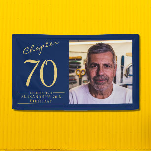 Lona Foto de oro azul por 70 años