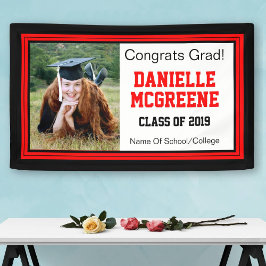 Lona Foto de uno de grado rojo y negro