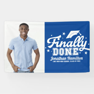 Lona Foto del partido de graduación azul finalmente hec