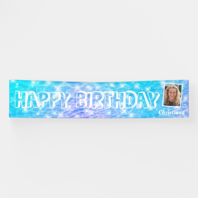 Lona Foto del personalizado fiesta de la piscina de cum (Horizontal)