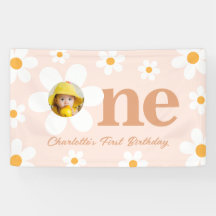 Foto del primer cumpleaños del Boho Retro Pink Dai