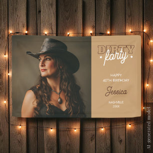 Lona Foto del Rodeo Western Dirty Forty Cumpleaños 40