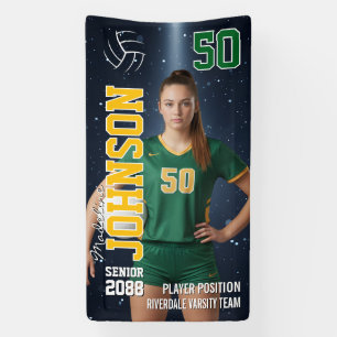 Lona Foto deportiva personalizada de jugador de voleibo