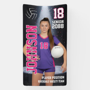 Lona Foto deportiva personalizada de jugadora de voleib