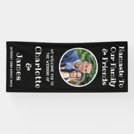 Lona Foto en blanco y negro de pareja de Sr y Sra Bienv