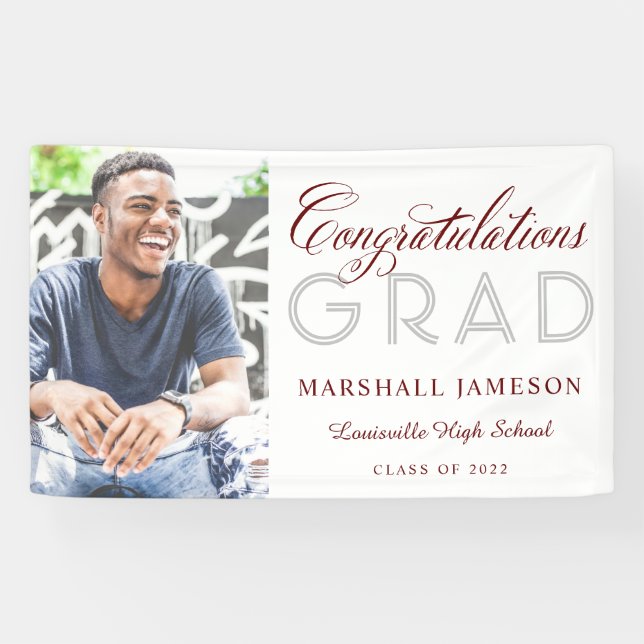 Lona Foto felicitaciones caligrafía Graduación Banne (Horizontal)