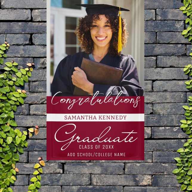 Lona Foto Graduación de felicitaciones Grad 2023 Borgoñ (Subido por el creador)