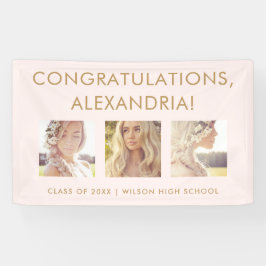 Lona Foto graduada de la enhorabuena del rosa el | de