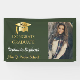 Lona Foto: Green Gold Congrats Graduate Name | Escuela