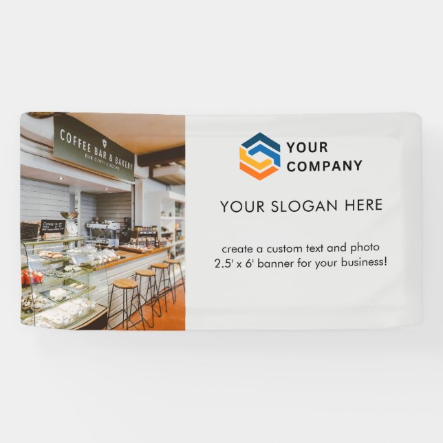 Lona Foto gris del logotipo de negocios del personaliza (Horizontal)