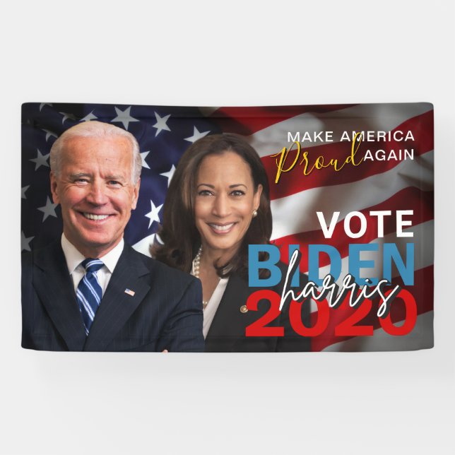Lona Foto patriótica de Biden Harris 2020 (Horizontal)