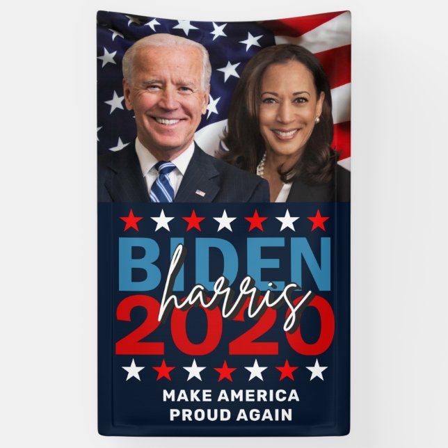 Lona Foto patriótica de la campaña Biden Harris 2020 (Vertical)